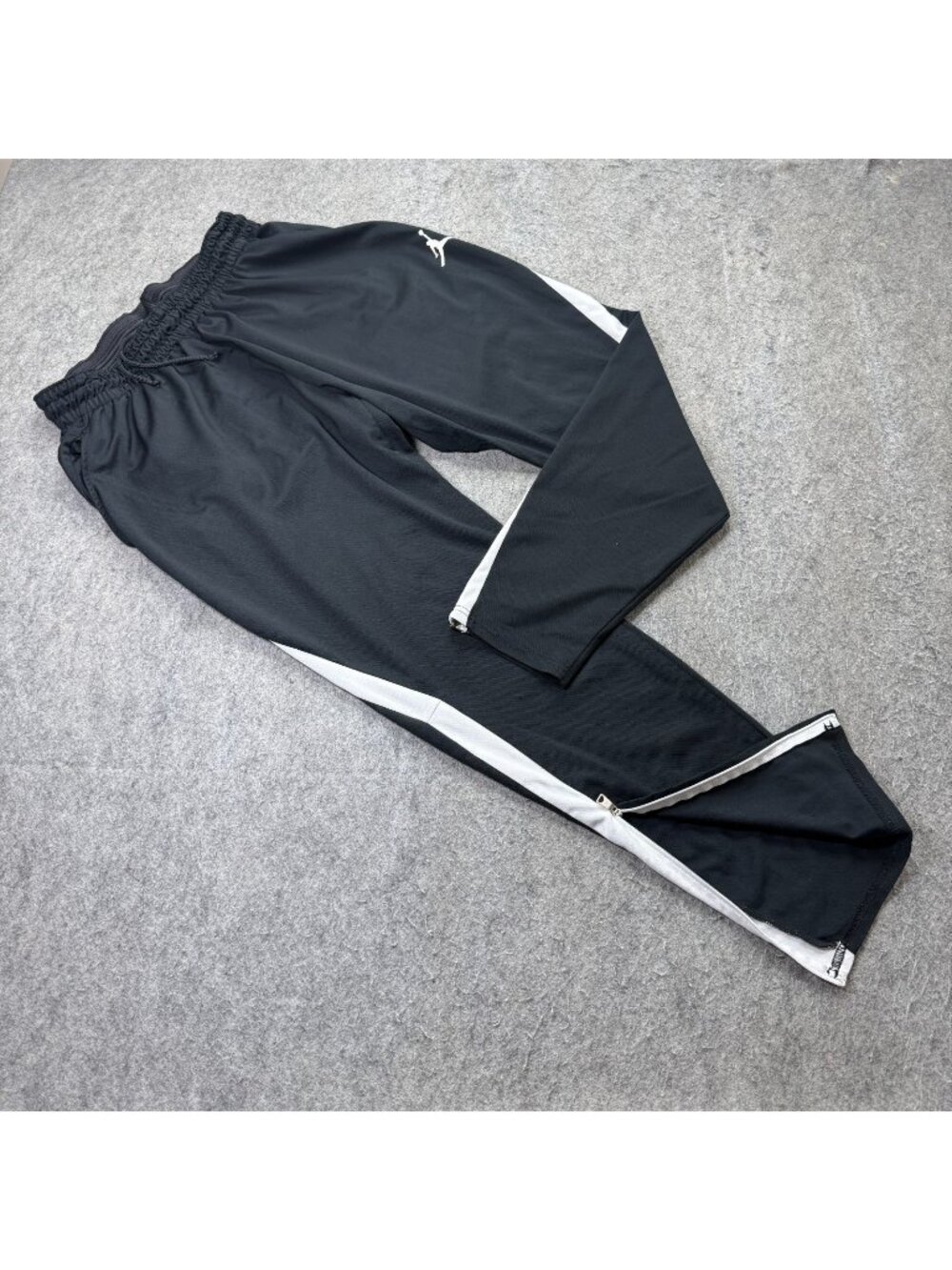 Jordan Track Pants Men XL Black White Ankle Zip 30" Tricot Knit CU9609
